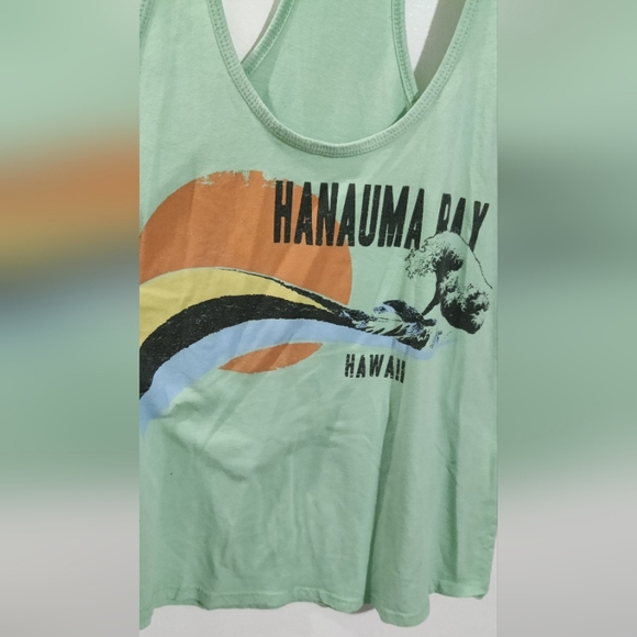 Techstyles pale green Hanauma Bay racer back tank size L - Picture 2 of 5